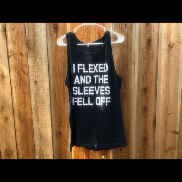Alstyle Other - I flexed and the sleeves fell off dark blue tank